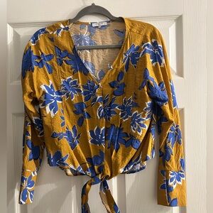 FRNCH Paris Front Tie Ling‎ Sleeve Blouse